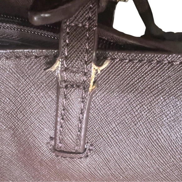 Tory Burch Emerson Saffiano Small Tote – Tempranillo Chocolate Brown - Picture 6 of 12